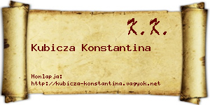 Kubicza Konstantina névjegykártya